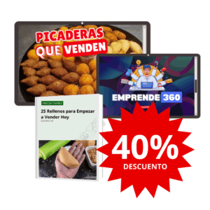 OFERTA LIMITADA Taller Picaderas que Venden + Taller Emprende 360 + EBOOK 25 Rellenos Sencillos